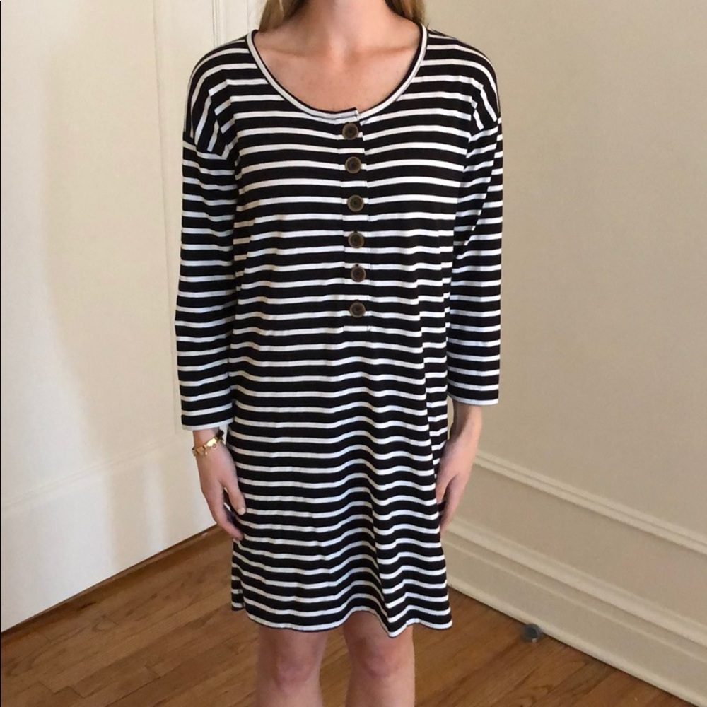 Sanctuary black and white striped dress